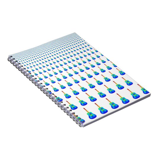 Blue Guitars Spiral Notebook Notizblock (Rechte Seite)