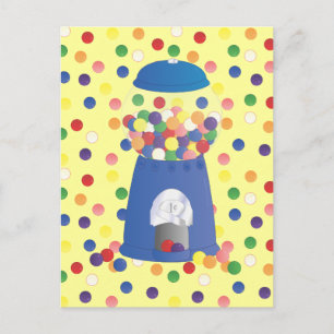 Blue Gumball Maschine Postkarte