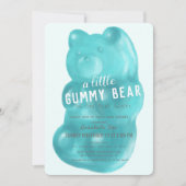 Blue Gummy Bear Boy Baby Dusche Einladung (Vorderseite)