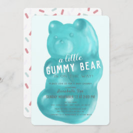 Blue Gummy Bear Boy Baby Dusche Einladung
