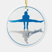 Blue Gymnast Personalisiert Keramikornament (Vorne)