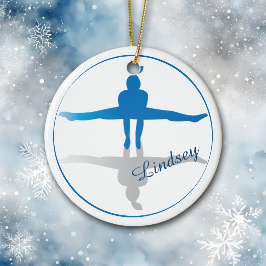 Blue Gymnast Personalisiert Keramikornament