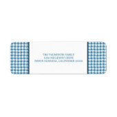Blue Hahnentrittmuster Holiday Address Labels (Vorne)