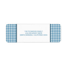 Blue Hahnentrittmuster Holiday Address Labels