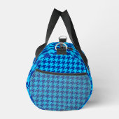 Blue Hahnentrittmuster Kariert Karo Duffle Bag (Rechts)
