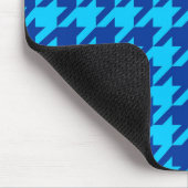 Blue Hahnentrittmuster Kariert Karo Mousepad (Ecke)