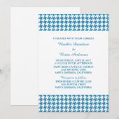 Blue Hahnentrittmuster Wedding Invite Einladung (Vorne/Hinten)