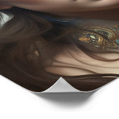 Blue Hair Blue Eyes Hochfantasy Poster (Ecke)