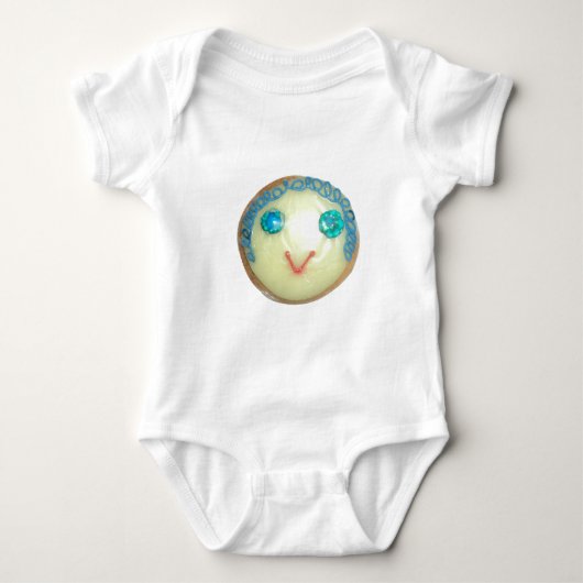 Blue Hair Emoji Art Print/Graphic Baby Strampler (Vorderseite)