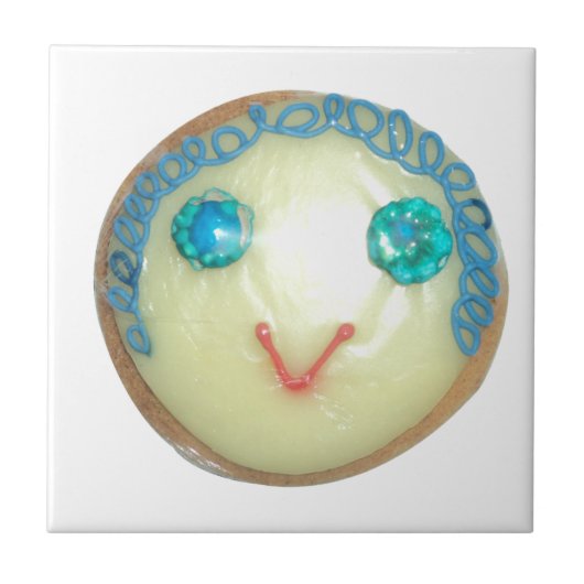 Blue Hair Emoji Art Print/Graphic Fliese (Vorderseite)