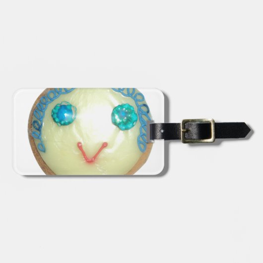 Blue Hair Emoji Art Print/Graphic Gepäckanhänger (Vorderseite horizontal)