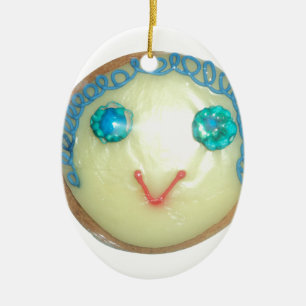 Blue Hair Emoji Art Print/Graphic Keramik Ornament