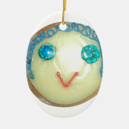 Blue Hair Emoji Art Print/Graphic Keramik Ornament (Vorne)