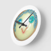 Blue Hair Emoji Art Print/Graphic Runde Wanduhr (Winkel)