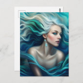 Blue Hair Mermaid Postkarte (Vorne/Hinten)
