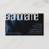 Blue Hair Moderner Stil Stilvoll Cooler Friseur Visitenkarte (Rückseite)