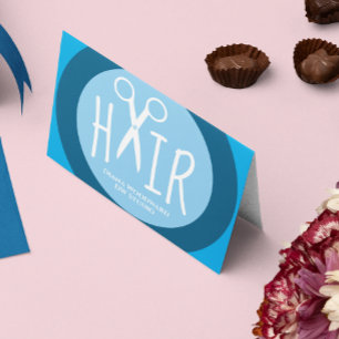 Blue Hairdressers Falted Business Loyalty Card Visitenkarten