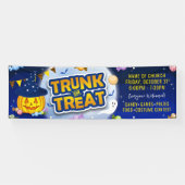 Blue Halloween Candy Trunk oder Leckerei Niedlich  Banner (Horizontal)