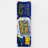 Blue Halloween Candy Trunk oder Leckerei Niedlich  Banner (Vertikal)