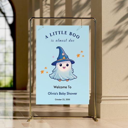 Blue Halloween Eine kleine Boo Baby Dusche Empfang Poster