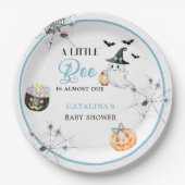 Blue Halloween Ghost Baby Dusche Pappteller (Vorderseite)
