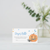 Blue Halloween Ghost Little Boo Diaper Raffle Begleitkarte (Stehend Vorderseite)