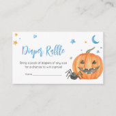 Blue Halloween Ghost Little Boo Diaper Raffle Begleitkarte (Vorderseite)