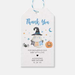 Blue Halloween Ghost Little Boo Favor Tags Geschenkanhänger