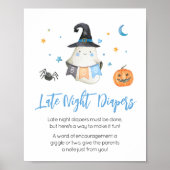 Blue Halloween Ghost Little Boo Spate Night Diaper Poster (Vorne)