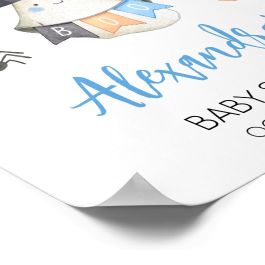 Blue Halloween Ghost Little Boo Willkommen Poster (Ecke)