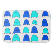 Blue Halloween Ghosts Badematte (Vorderseite)