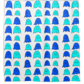 Blue Halloween Ghosts Duschvorhang (Vorderseite)