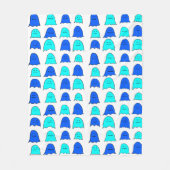 Blue Halloween Ghosts Fleecedecke (Vorderseite)