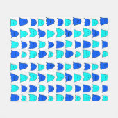 Blue Halloween Ghosts Fleecedecke (Vorderseite (Horizontal))