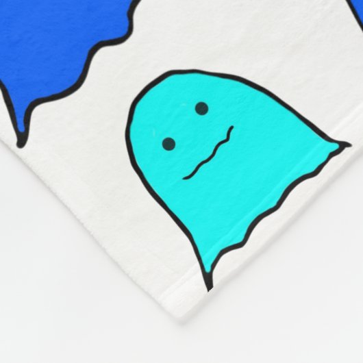 Blue Halloween Ghosts Fleecedecke (Ecke)
