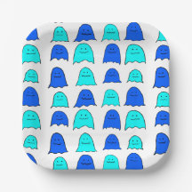 Blue Halloween Ghosts