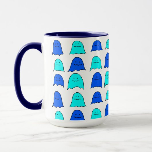 Blue Halloween Ghosts Tasse (Links)