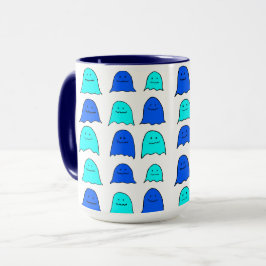 Blue Halloween Ghosts Tasse