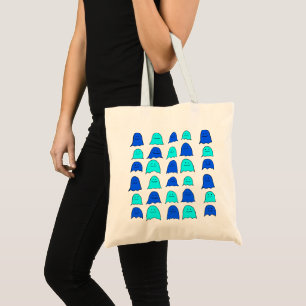 Blue Halloween Ghosts Tragetasche