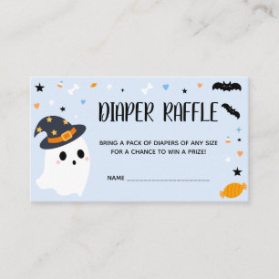 Blue Halloween Little Boo Diaper Raffle Begleitkarte