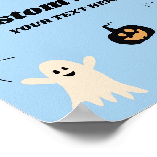 Blue Halloween Spooky Custom Party Sign Poster (Ecke)