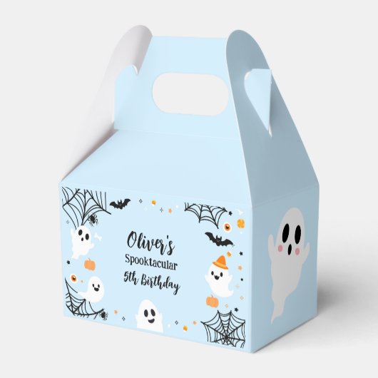 Blue Halloween Spooky Ghost Geschenkschachtel (Rückseite)