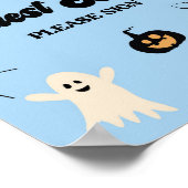 Blue Halloween Spooky Guest Book Sign Poster (Ecke)
