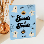 Blue Halloween Spooky Süßigkeiten und Leckereien Sockelschild