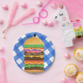 Blue Hamburger Summer Cookie Barbecue Party GRILLE Pappteller (Party)