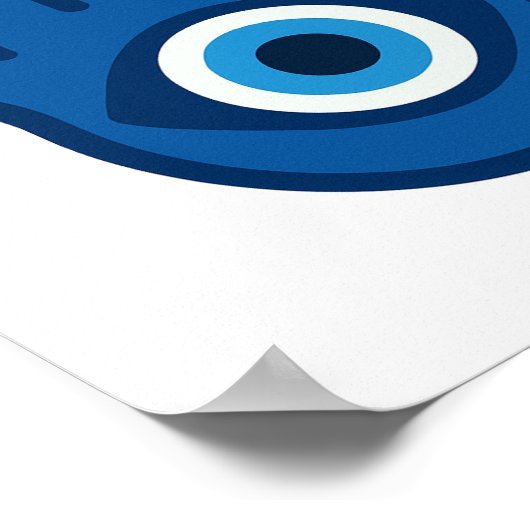 Blue Hamsa Hand - Friedliches Energiepaket Poster (Ecke)