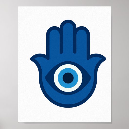 Blue Hamsa Hand - Friedliches Energiepaket Poster (Vorne)