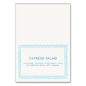 Blue Hand Dragezeichnete Squiggle Frame Food Label Tischnummer (Vorderseite)