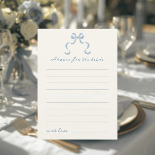 Blue Hand Draw Bow Brautparty Ratenkarte Einladung