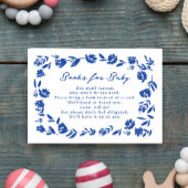 Blue Hand Drawing Whimsical Blume Book for Baby RSVP Karte